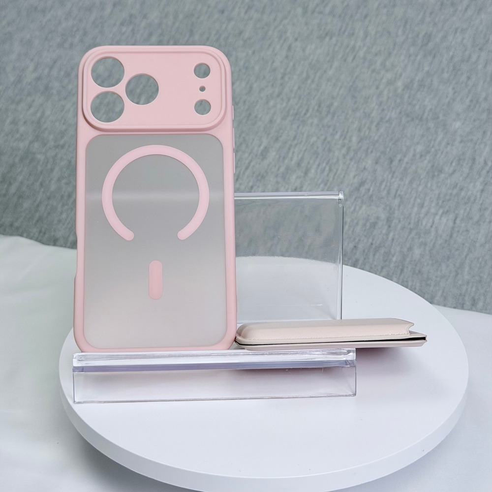 Homstect iPhone 17 Pro Max Magnetic Case with Detachable Wallet Kickstand Pink